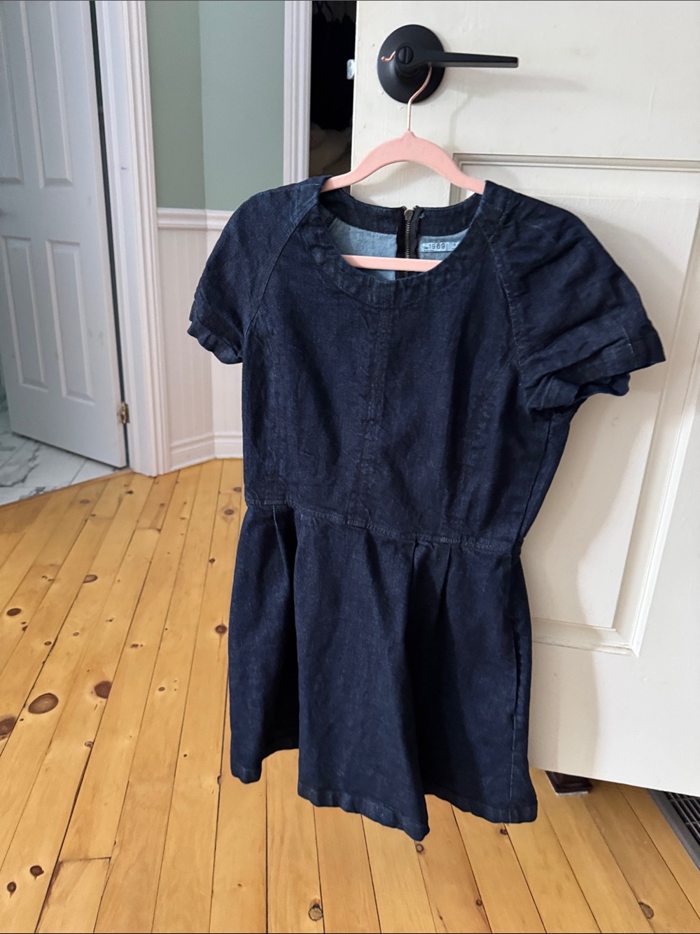 GAP Navy Blue Short Sleeve Denim Dress